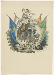 Medaljon med frivillige jægere fra Leiden Universitet, 1830