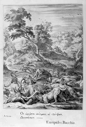 Actaeon blev til en kronhjort og fortæret af sine hunde, 1655