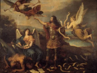 Anger. Allegori for prins Louis II af Bourbon-Conde (Bourbon Conde) kendt som Grand Conde (1621-1686). Maleri af Cornelius den Unge (1642-1708)