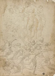 Bueskytter, der skyder mod en Herm, Bacchus