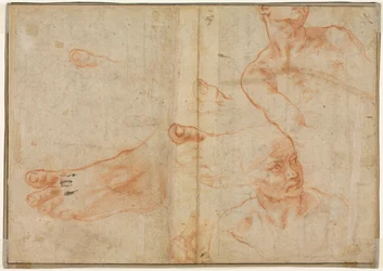 Figurstudier for det sixtinske loft verso, 1510-11.