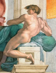 Ignudo Sixtinske Kapel loft i Vatikanet, 1508-1512.