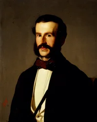 Portræt af mand, af Michel Angelo Pittatore (1825-1923), olie på lærred, 59x72 cm