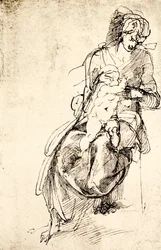 Studie til Madonna-statuen i Medici-kapellet i Firenze