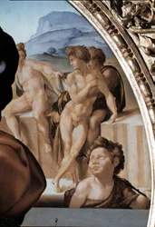 Tondo Doni: The Holy Family with Saint John the Baptist Child, detalje - 1504-06 (olie på panel)