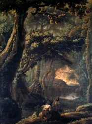 Sondejagt, af Michelangelo Cerquozzi kendt som Michelangelo delle Battaglie (1602-1660), olie på lærred, 67x51 cm.
