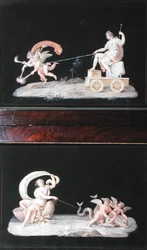 Eternity and Galatea, to af et sæt på seks alllegoriske scener (gouache) (se også 227490)