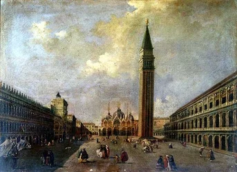 Markuspladsen med Campanile (olie)