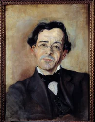 Portræt af Paul Leautaud (1872-1956) forfatter og klummeskribent. Maleri af Theodore Catti, 20. århundrede