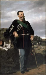 Portræt af Victor Emmanuel II, Italiens første konge (olie på lærred)