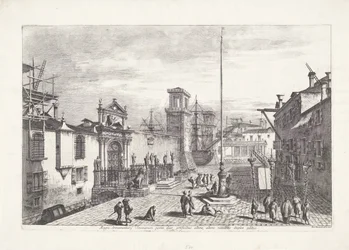 Porta Magna van het Venetiaans Arsenaal De to porte til det store arsenal i Venedig (...) (titel på objektet) Gezichten op Venetië (serietitel) Storslået og udvalgt udsigt over byen Venedig (serietitel)