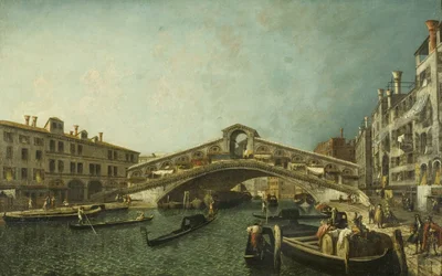 Rialtobroen, Venedig, ca. 1740 (olie på lærred)