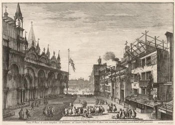 Udsigt over Venedig: Piazzetta S. Basso, 1741.