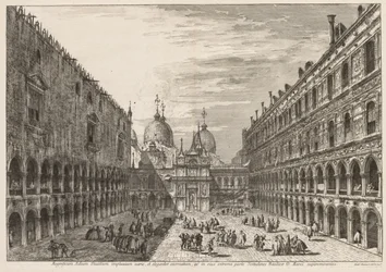 Udsigt over Venedig: The Courtyard of the Ducal Palace, 1741.