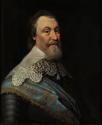 Portræt af Grev Axel Oxenstierna (Oxenstjerna) (1583-1654), af Mierevelt, Michiel Jansz. af, Værksted af. Olie på træ. Mål: 70x60 cm. Nationalmuseum Stockholm