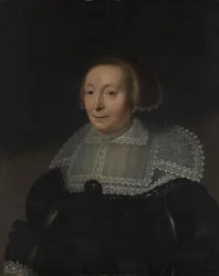 Portræt af en kvinde med blondekrave, ca. 1632-35.
