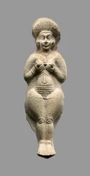 Kvindefigur, mellemelamit, ca. 1500-1100 f.Kr. (keramik)