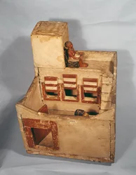 Træmodel af et kornmagasin med figurer, ca. 2000-1800 f.Kr. (træ)
