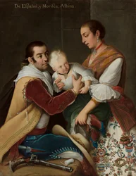 Albino Girl fra spanier og Morisca