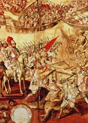 Erobring af Mexico, en af en serie på 24 paneler