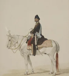 Ridesportræt af Naser al-Din Shah Qajar 1831-1896, 1873