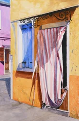 Burano hus (akvarel på papir)