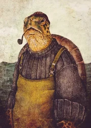 Vintage-stilfuld skildpadde