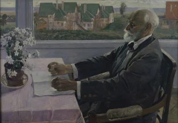 Portræt af fysiologen, psykologen og lægen Ivan P. Pavlov 1849-1936, 1935