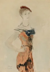 Dame med en rød baret, 1935