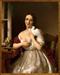Rejsende due. Maleri af Miklos Barabas (1810-1898), olie på lærred