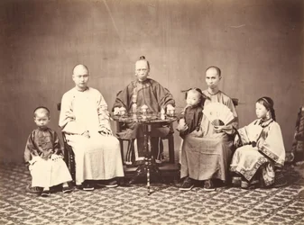 Mandarin med familie, 1860-1863.
