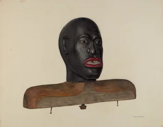 Hovedet af en sort person, ca. 1940.