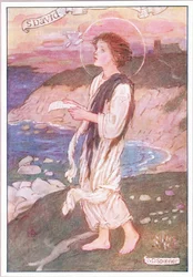 Rene læber, hvorfra der aldrig faldt noget grimt ord (farve litho)
