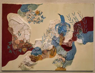 "Blå fugl" Fresco eller "Den blå fugl på Kreta". Knossos