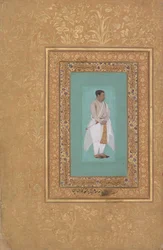 recto: Portræt af Raja Suraj Singh Rathor, verso: Page of Calligraphy..., recto: slutningen af ​​det 16. århundrede