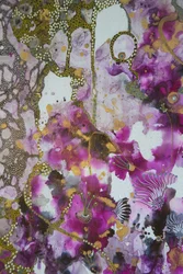 Levende magenta- og guldblomster