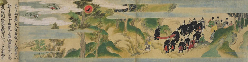Historien om grundlæggelsen af Geppoji-templet, Muromachi-perioden, ca. 1495 (blæk, farve og guld på papir)