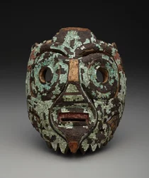 Maske, muligvis af Tlaloc, ca. 1350-1521 (træ, turkis, skal, brunkul og harpiks)