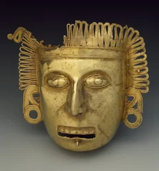 Pectoral maskette, sen postklassisk periode, ca. 1350-1521 (guld)