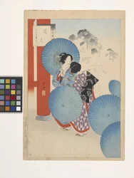 Blomstervisning, Ladies Of The Bunsei Era (træbloktryk i farver)