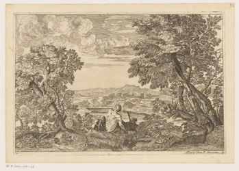 Landskab med fire hvilende mænd Landskaber efter Titian (serietitel)