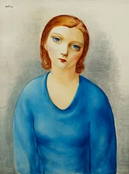 Ung kvinde i blå bluse; Jeune Femme au Corsage Bleu, ca. 1925 (olie på lærred)