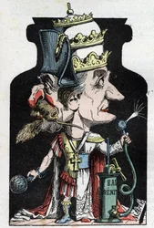 Allegorie du Concordat (skilt mellem Pius VII og Bonaparte) fra 1801 repræsenteret af Moloch som en kompressionsanordning med Napoleon III og paven