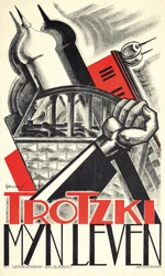 Plakat, der reklamerer for Leon Trotskys selvbiografi 