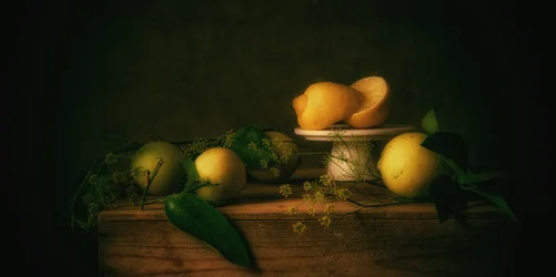 Stilleben med en melankolsk citron