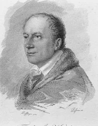 Portræt af Friedrich Kind, graveret af Passini (gravering)