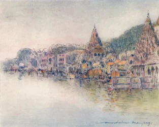 På bredden af Holy River, Benares, 1905