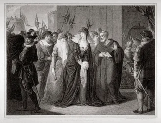 Lady Jane Gray bliver ført til sin henrettelse ved Tower of London, 1554 1797