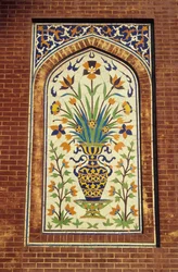 Glaseret teglmosaik, ca. 1634-35 (fajance)