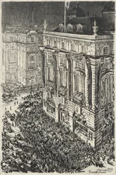 Piccadilly Circus, aftenen før kroningen af Georg 6.